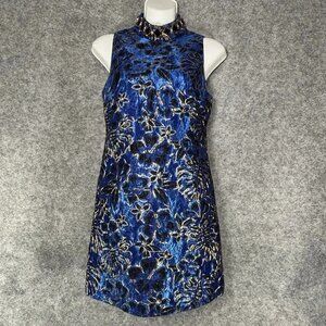 Lilly Pulitzer Brandi Shift Dress Blue Grotto Twilight Floral Brocade Sz 00 NWOT